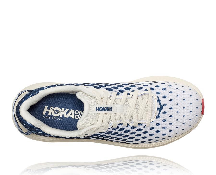 Tenis Hoka One One Masculino Branco/Azuis - Rincon 2 - 803-FWSTND